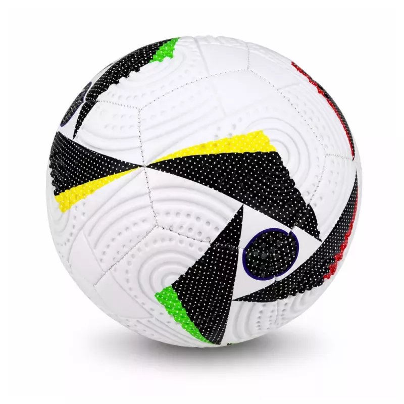 LEAN TOYS Bola de futebol de treino para relva natural, branca com padrão, tamanho 5 (22 cm)