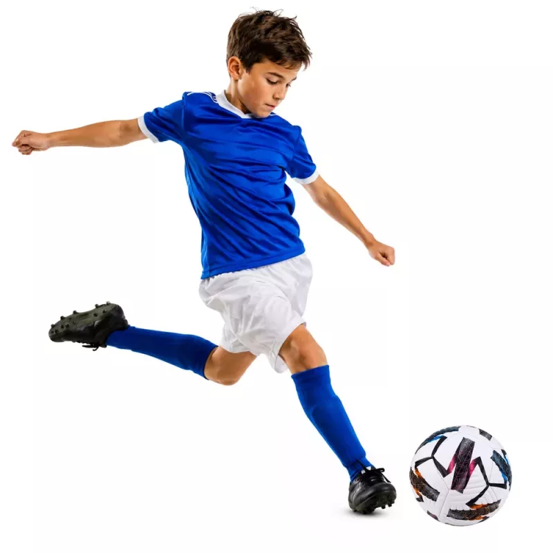 LEAN TOYS Bola de futebol de treino para relva natural, branca, com padrão, 22 cm, tamanho 5