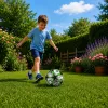 LEAN TOYS Bola de futebol de treino para relvado Green Stars 22cm tamanho 5