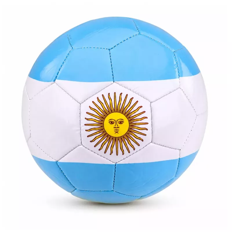 LEAN TOYS Bola de futebol de treino para relvado, cores da Argentina, 22 cm, tamanho 5