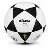 LEAN TOYS Bola de futebol de treino para relvado preto-branco Milasa 22cm tamanho 5