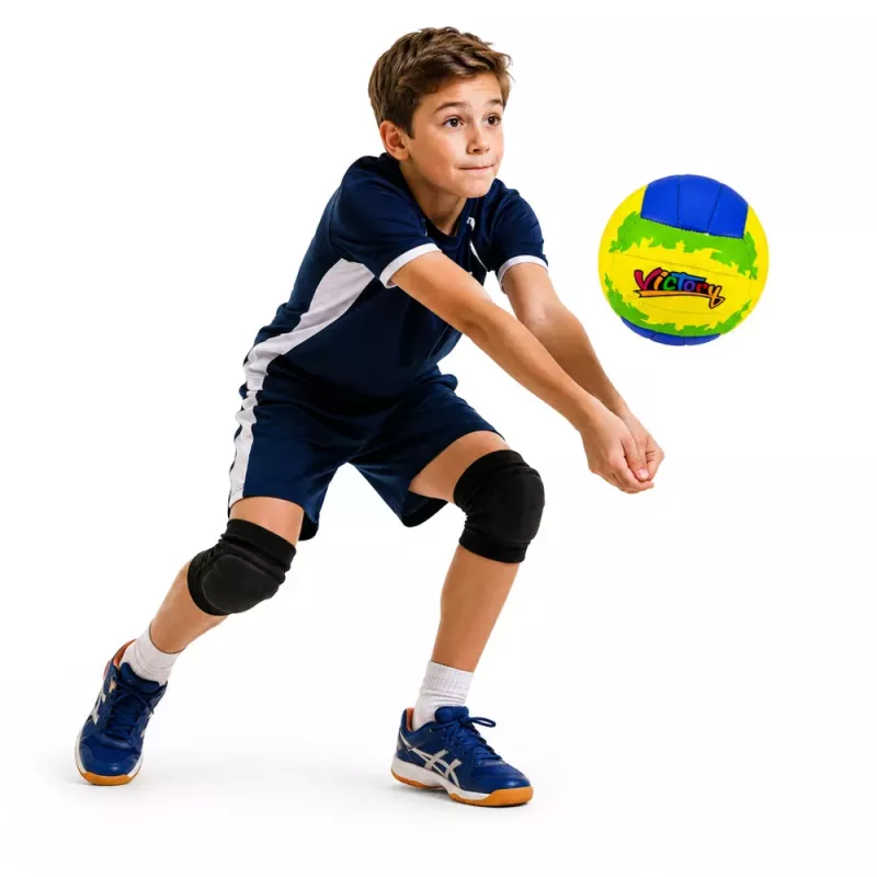 LEAN TOYS Bola de treino de voleibol, amarela e azul, 22 cm, tamanho 5