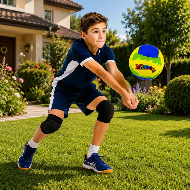 LEAN TOYS Bola de treino de voleibol, amarela e azul, 22 cm, tamanho 5