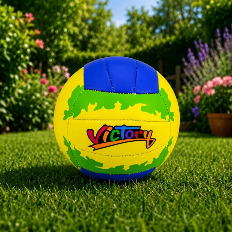 LEAN TOYS Bola de treino de voleibol, amarela e azul, 22 cm, tamanho 5