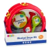 LEAN TOYS Instrumentos musicais para crianças tambor maracas pandeireta castanholas