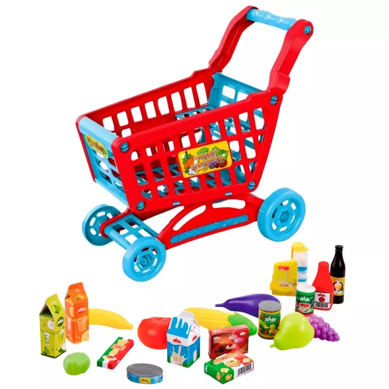 LEAN TOYS Carrinho de compras de supermercado interativo com scanner e balança