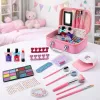 LEAN TOYS Conjunto de beleza bolsa de cosméticos para crianças acessórios de unhas secador 20 peças