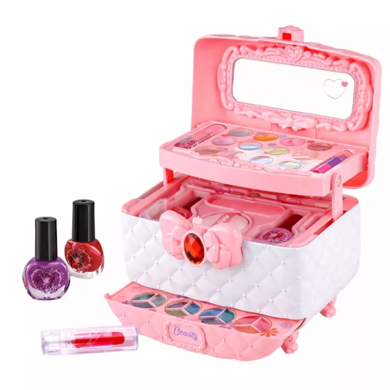 LEAN TOYS Conjunto de beleza para maquilhagem e unhas mala de cosméticos para crianças