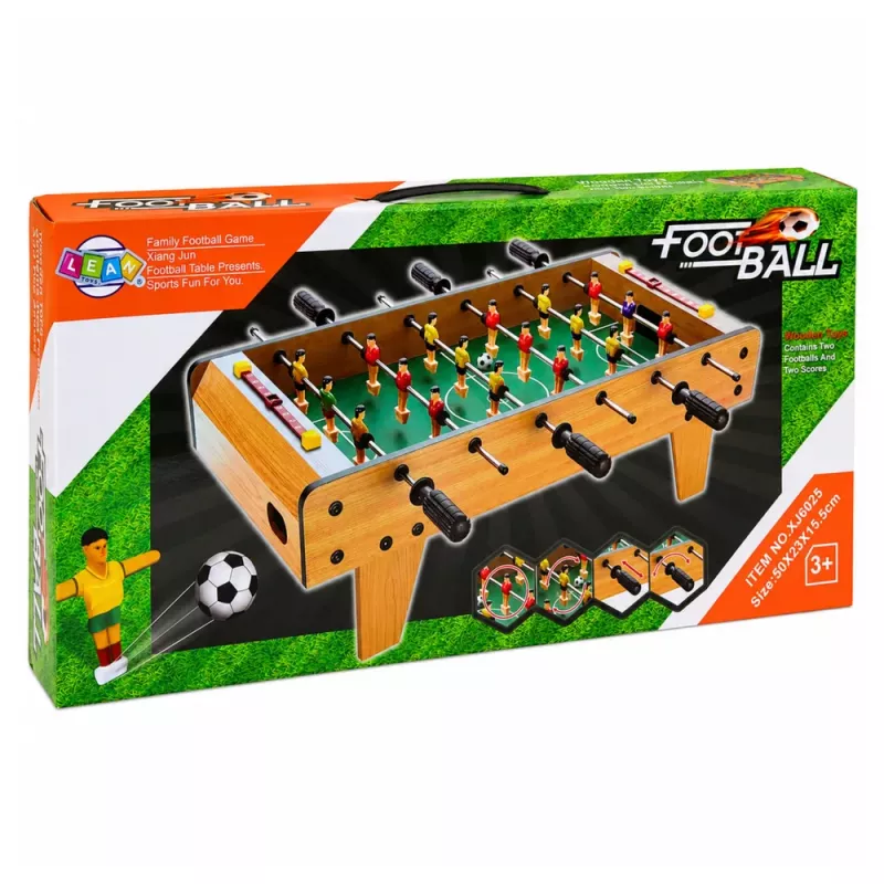 LEAN TOYS Futebol de mesa jogo arcada mini mesa de madeira 50x25 cm