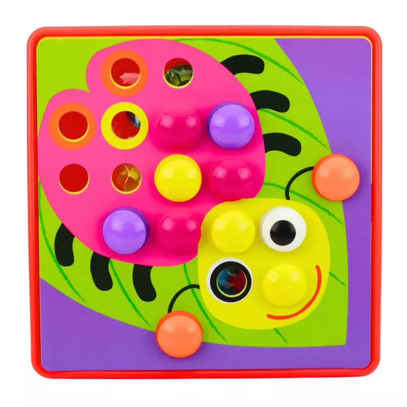 LEAN TOYS Puzzle de mosaico de botões puzzle geométrico criativo cogumelos 46 pcs.