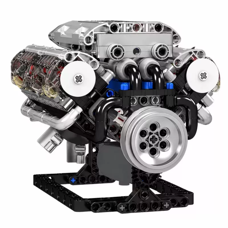 LEAN TOYS Blocos de Construção Motor V8 Modelo Mecânico com Pistões Móveis, 552 peças