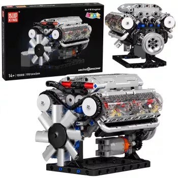 LEAN TOYS Blocos de Construção Motor V8 Modelo Mecânico com Pistões Móveis, 552 peças