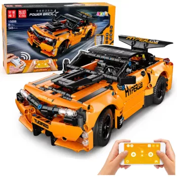 LEAN TOYS Carro RC Blocos de Construção com Controlo Remoto Laranja 545 unid.