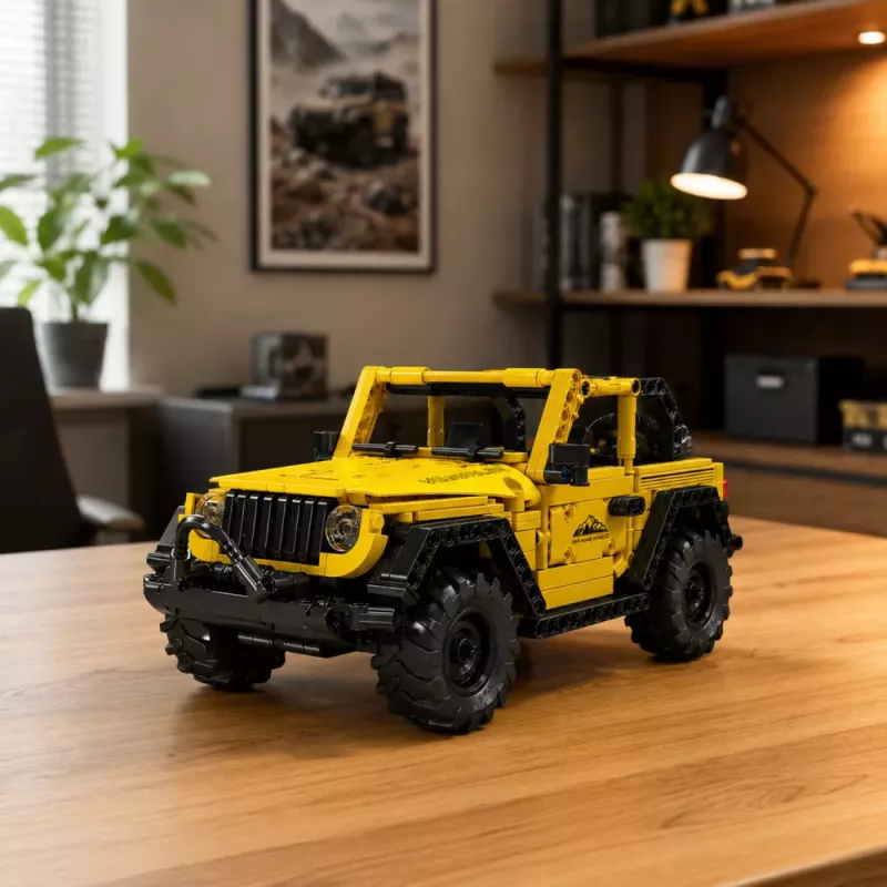 LEAN TOYS Blocos de Construção Carro Todo-o-Terreno Wrangler Amarelo 746 peças