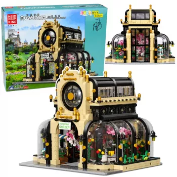 LEAN TOYS Blocos de Construção Jardim Botânico Estufa com Luz LED 2147 peças