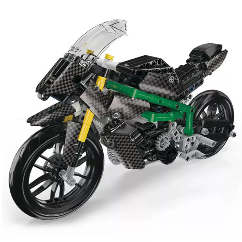 LEAN TOYS Blocos de Construção Mota de Corrida Desportiva Preta 656 unid.