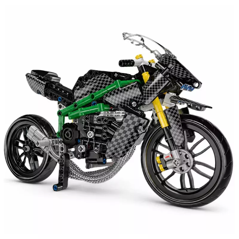 LEAN TOYS Blocos de Construção Mota de Corrida Desportiva Preta 656 unid.