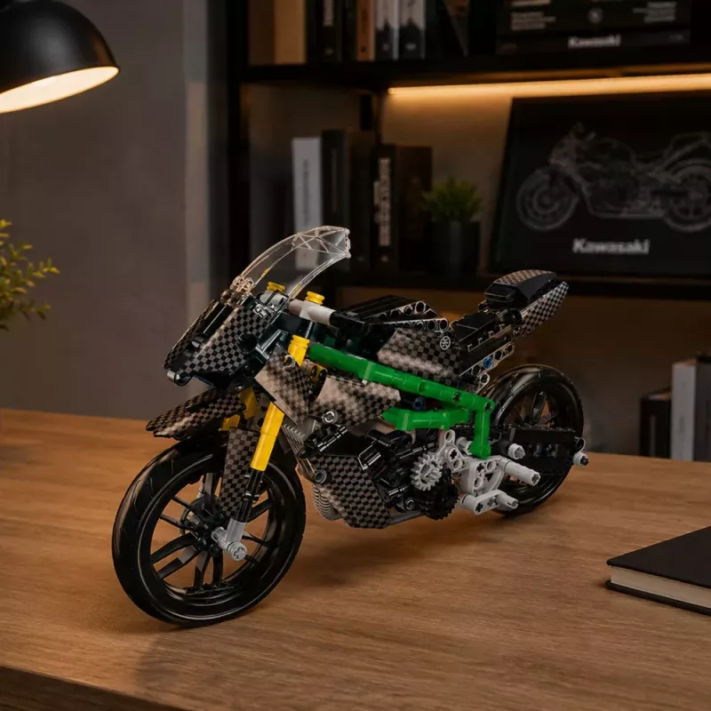 LEAN TOYS Blocos de Construção Mota de Corrida Desportiva Preta 656 unid.