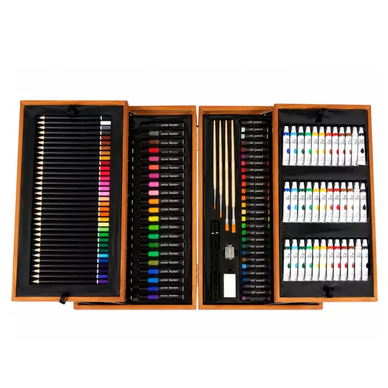 LEAN Grande Conjunto de Arte em Mala para Pintar e Desenhar, 174 peças