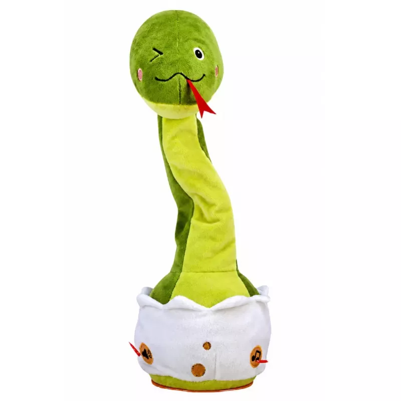 LEAN TOYS Serpente de Peluche Dançante Interativa com Música e Sons Mascote Verde
