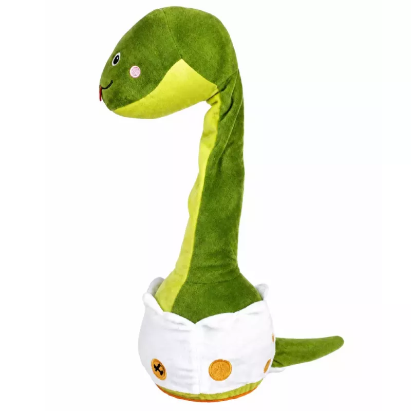 LEAN TOYS Serpente de Peluche Dançante Interativa com Música e Sons Mascote Verde