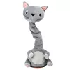 LEAN TOYS Gato de Peluche Dançante Brinquedo Interativo com Música e Sons Mascote Cinzento