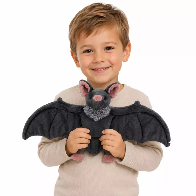 LEAN TOYS Peluche Morcego com Asas Dobráveis Cinzento 57 cm