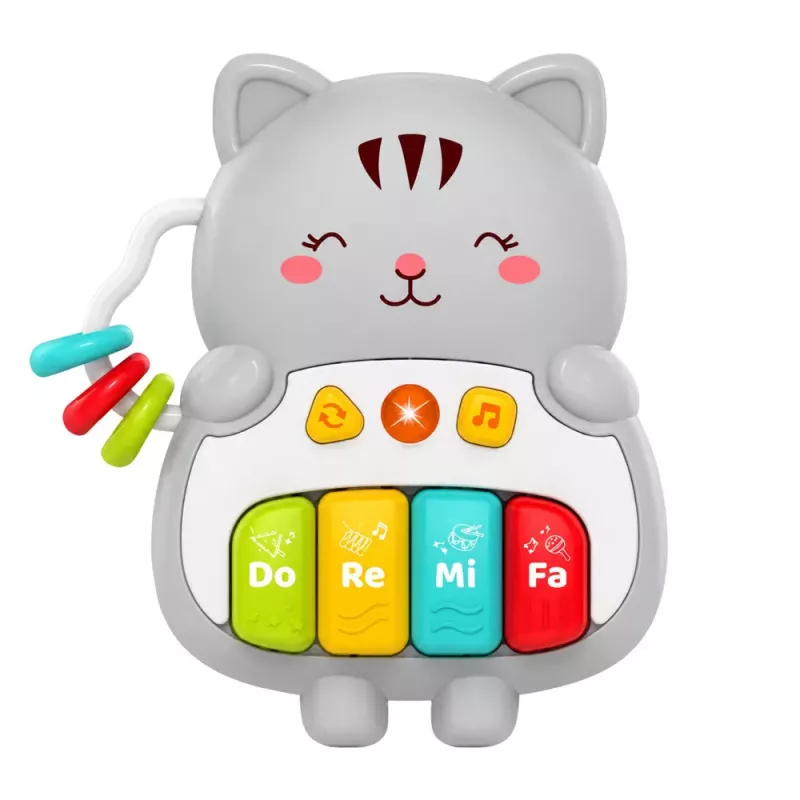 LEAN TOYS Brinquedo Musical Piano de Gato Educativo para Bebés Melodias Sons