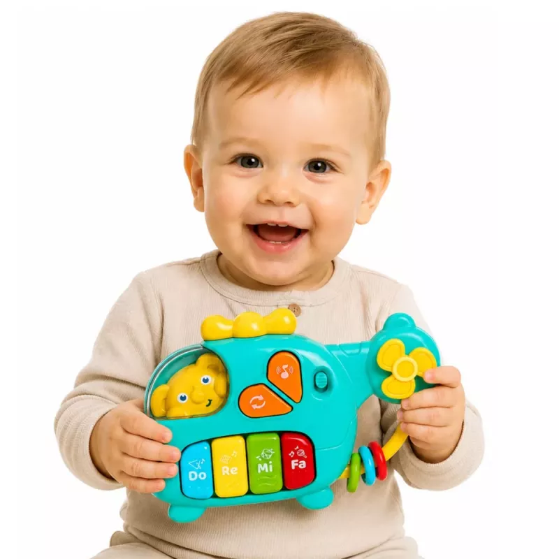 LEAN TOYS Helicóptero Musical Piano Educativo para Bebés