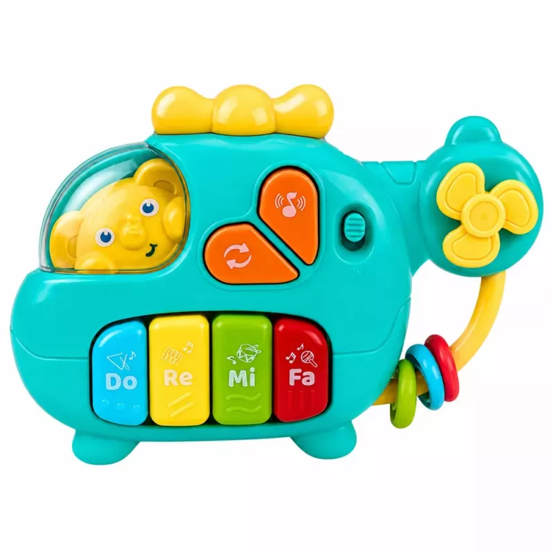 LEAN TOYS Helicóptero Musical Piano Educativo para Bebés