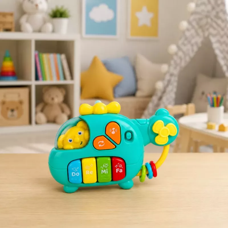 LEAN TOYS Helicóptero Musical Piano Educativo para Bebés