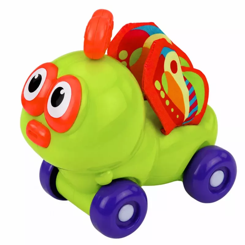 LEAN TOYS Brinquedo Interativo Sensorial Abelha Carro para Bebés Verde