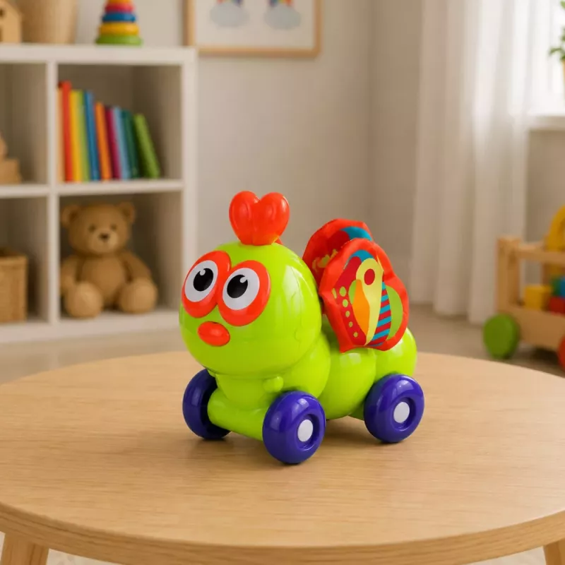 LEAN TOYS Brinquedo Interativo Sensorial Abelha Carro para Bebés Verde