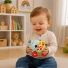 LEAN TOYS Brinquedo Interativo Sensorial Elefante Carro para Bebés Cinzento