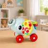 LEAN TOYS Brinquedo Interativo Sensorial Elefante Carro para Bebés Cinzento