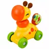 LEAN TOYS Brinquedo Interativo Sensorial Girafa Carro para Bebés Amarelo