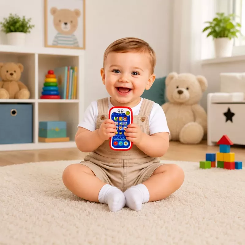 LEAN TOYS Telefone Interativo Educativo para Bebés com Sons de Animais e Luzes