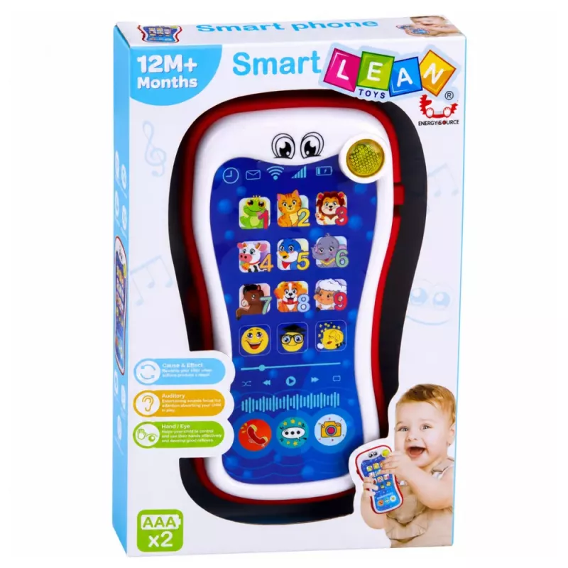 LEAN TOYS Telefone Interativo Educativo para Bebés com Sons de Animais e Luzes