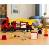 LEAN TOYS Bombeiros Camião de Bombeiros Motorizado Figura de Bombeiro Conjunto de Blocos de Construção