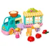 LEAN TOYS Carrinho de Gelataria com Figura de Menina Motorizada Sobremesas Conjunto de Blocos de Construção