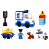 LEAN TOYS Conjunto Carro de Polícia da Cidade com Blocos Motorizados, Figuras, Acessórios