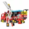 LEAN TOYS Camião de Bombeiros Dobrável Conjunto de Blocos de Construção com Figuras de Bombeiros, Luz e Som, 94 peças