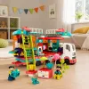 LEAN TOYS Autocaravana Dobrável Blocos de Construção Figuras Luzes Sons 98 peças