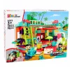 LEAN TOYS Autocaravana Dobrável Blocos de Construção Figuras Luzes Sons 98 peças