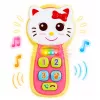 LEAN TOYS Telefone de Bebé Interativo Gato Espelho Chocalho Luz Som