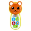 LEAN TOYS Telefone de Bebé Interativo Urso de Peluche com Espelho, Chocalho, Luzes e Sons