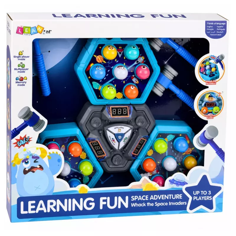 LEAN TOYS Jogo de Arcada Bate-Toupeira Criaturas para 3 Jogadores, 3 Modos, Martelos Luminosos