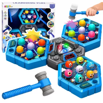 LEAN TOYS Jogo de Arcada Bate-Toupeira Criaturas para 3 Jogadores, 3 Modos, Martelos Luminosos