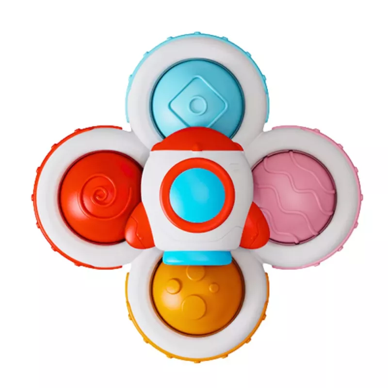 LEAN TOYS Brinquedo para Bebés Spinners Sensoriais com Ventosa Pop-It Coloridos 3 unid.