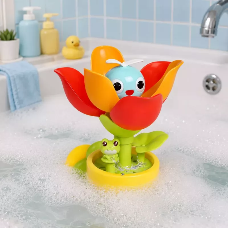 LEAN TOYS Brinquedo de Banho Vaso de Tulipas Regador Fonte de Água